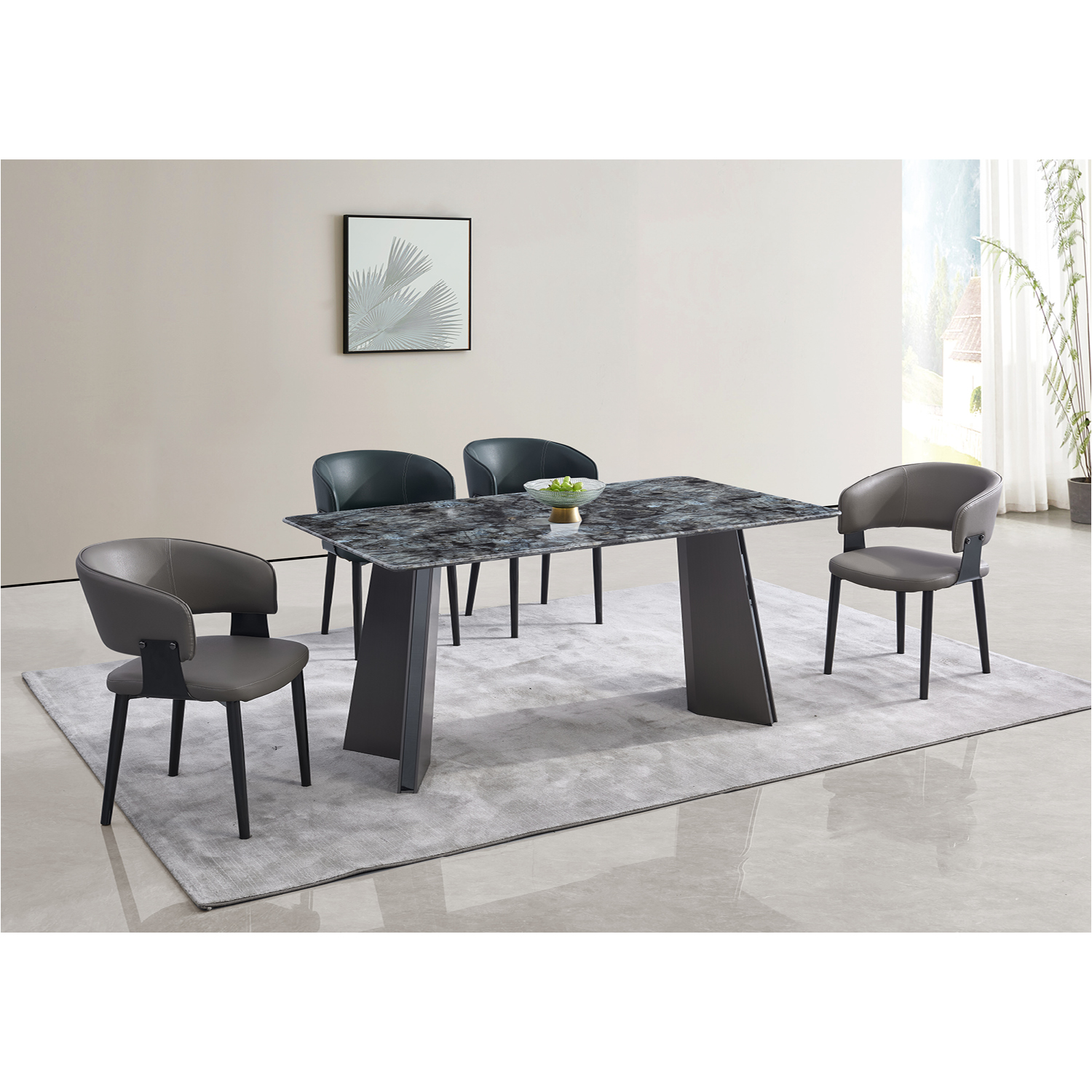 餐桌：贝壳架#，餐椅：Y-176#