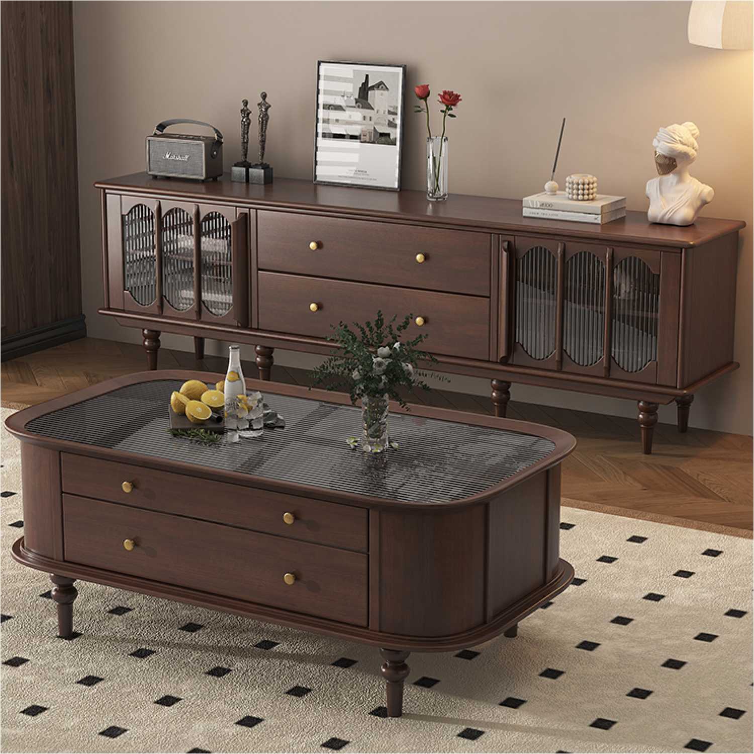 01 茶几电视柜组合#